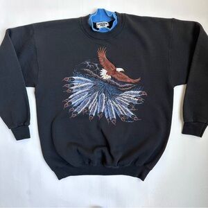Vintage Lee Heavyweight Eagle Mountain Feathers Artisans Sweatshirt USA L